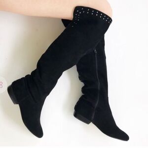 Kelsi Dagger Moxie OTK Gray Suede Boots
